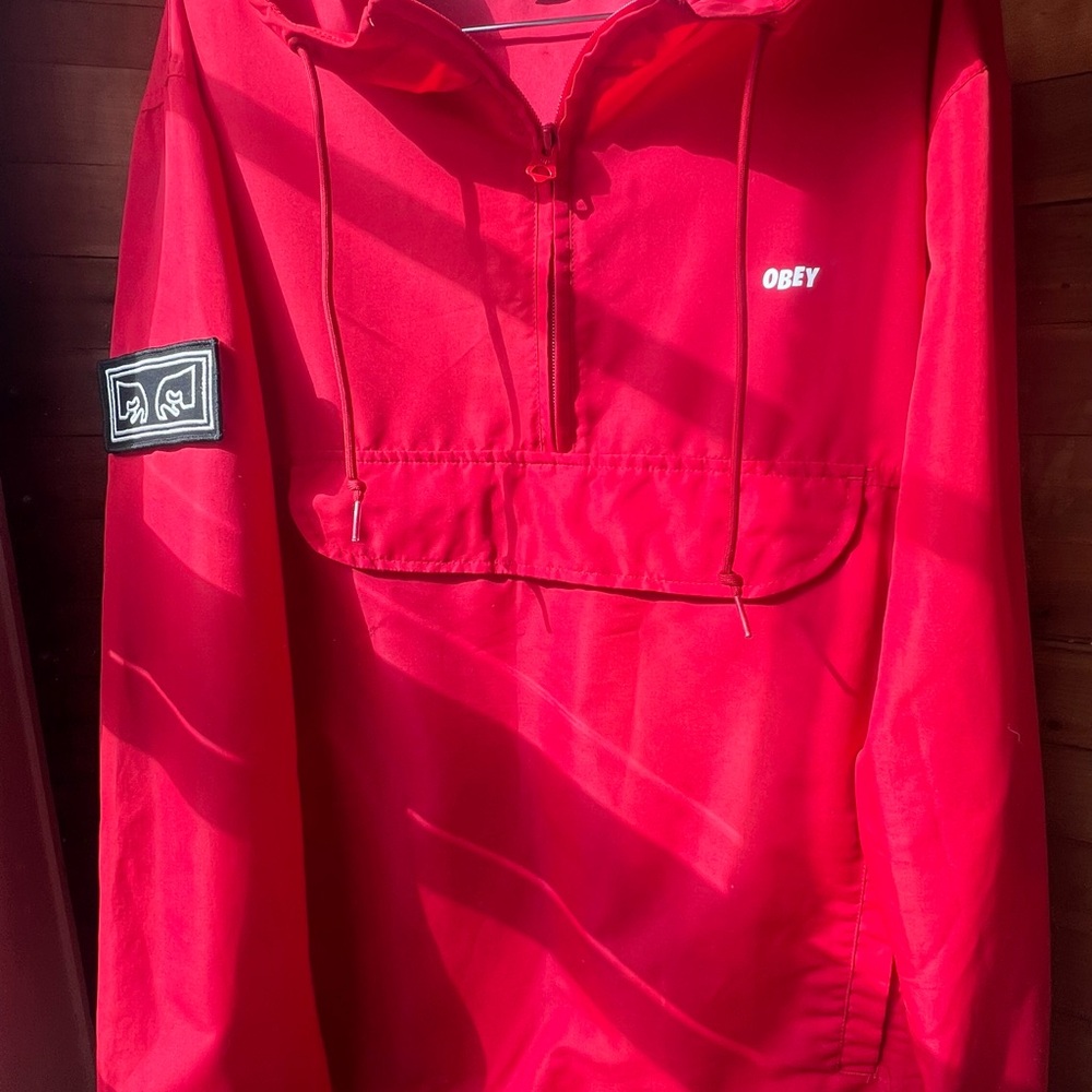 Obey Red Pullover Jacket